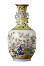 Famille Rose Flower Vase