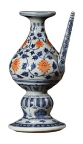 An Iron-Red Glaze Floral Ewer