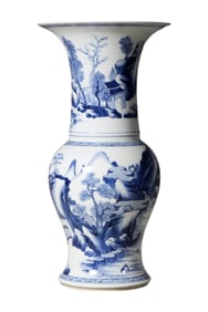 A Kangxi Blue and White Figural Vase