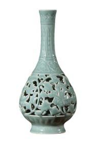 Openwork Celadon Glaze Flower Vase