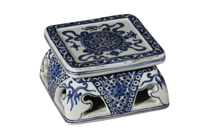 Blue and White Square Stand