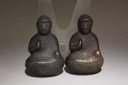 Pair of Bronze Buddha Ornaments