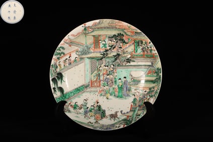 WUCAI GLAZE FIGURE STORY PATTERN PLATE