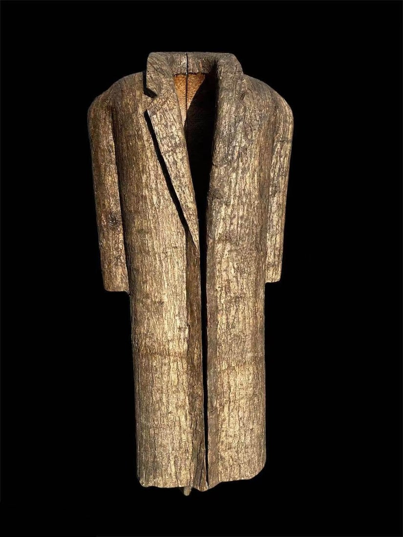 A coat made from one piece of tree bark, Vietnam, (1 of 9)