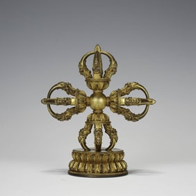 Gilt Bronze Visva Vajra Ornament