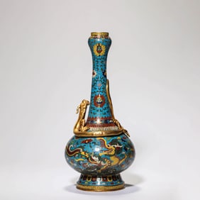 Cloisonne Enamel Dragon Vase
