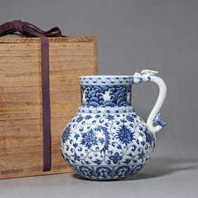 Blue and White Lotus Pitcher