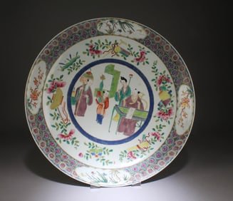 A Fencai Plate with Figure Motif