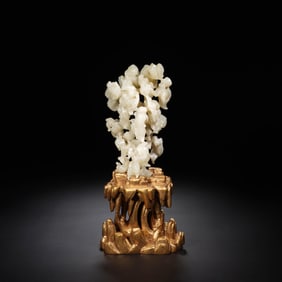 White Jade Taihu Stone Carved Ornament