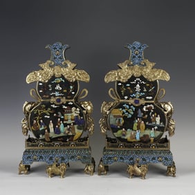 Pair of Jasper Jade Table Screens