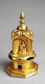 A Gilt Bronze Buddha Pagoda Statue