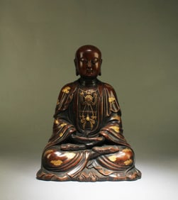 A Copper with Sprinked Gold Bodhisattva Statue