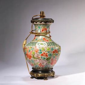 Wucai Eight Treasure Dish-Top Vase