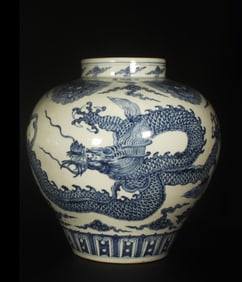 A Blue and White Dragon Jar