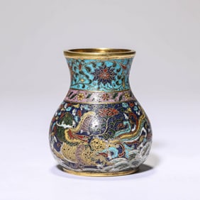 Cloisonne Enamel Dragon Vase