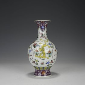 Famille Rose Dragon Vase