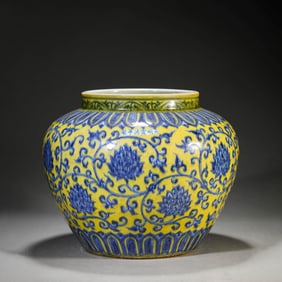 Blue and White Flower Jar