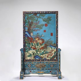 Cloisonne Enamel Fortune Table Screen