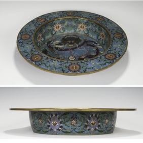 Cloisonne Enamel Dragon Dish