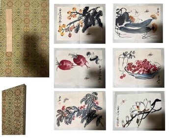 Qi Baishi Mark, Chinese Painting, Ink and Color on Paper, Alum