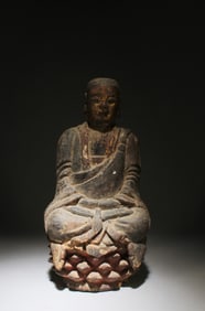 Antique Chinese Wood Carved Bodhisattva Statue
