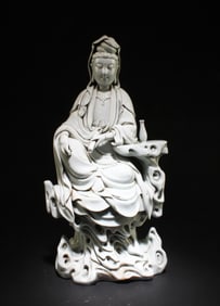 Chinese Blanc De Chine Guanyin Statue