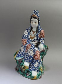 A Japanese Enamel Statue