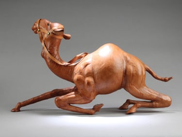 A Leather Camel Statue