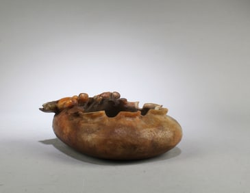 A Carved Soapstone Ink Washer