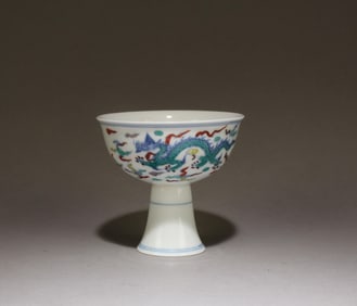A Doucai Porcelain Stem Cup