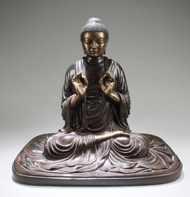 A Pottery Seated Buddha Statue