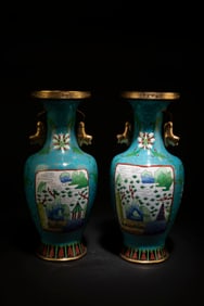 A Pair of Cloisonne Vases