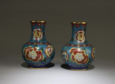 A pair of Antique Chinese Cloisonne Vases