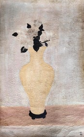 Attributed to Sanyu, Flower Vase, Oil on Canvas