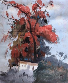 Attributed to Wu Guanzhong, Oil on Canvas