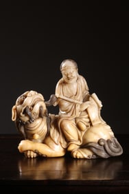 A Shoushan Stone Arhat Ornament
