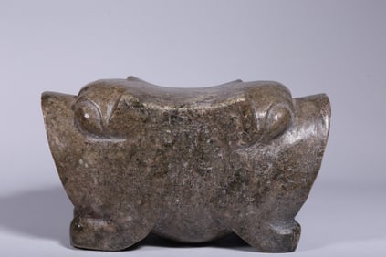 An Ancient Jade Double Tiger-Head Ornament