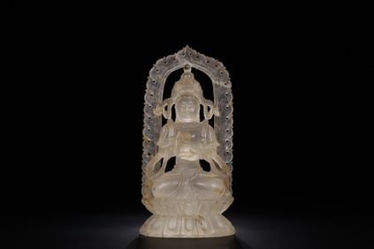 A Crystal Amitayus Buddha Statue