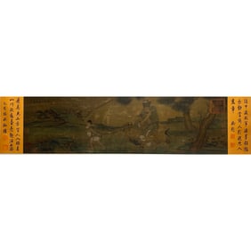 Attributed to Zhao Mengfu, Chinese Figure Story Painting, Silk, Mounted