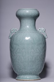 A Blue Glazed Kui-Dragon Vase