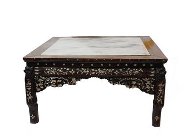 Chinese Shuangzhi Table with Marble Table Top Inla (1 of 7)