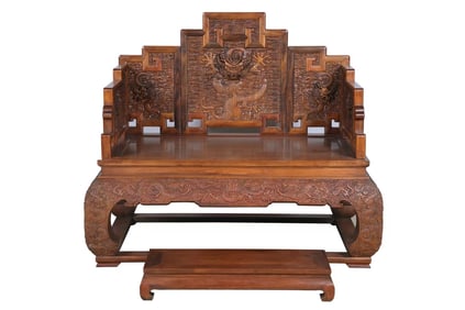 A HuangHuaLi Throne cum Foot Rest