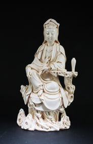 A Blanc De Chine Seated Guanyin Statue