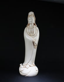 A Blanc De Chine Standing Guanyin Statue