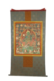 A Tibetan Thangka on SilkF Frame