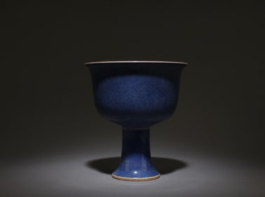 A Blue and Red Stem Bowl