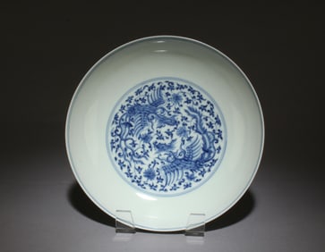 A Blue and White Plate