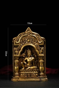 A Gilt Bronze Guanyin Shrine Ornament