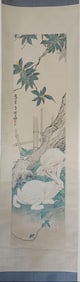 A Hanging Scroll Depicting Rabbits, Attributed to Liu Kuiling