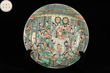 A Large Wucai Glaze Figure Story Pattern Plate
